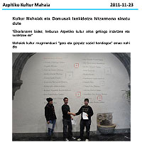 2011-11 | Azpeitiko Kultur Mahaia | Kultur Mahaia Eta Domusak