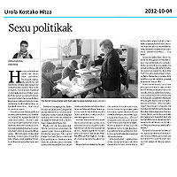 2012-10 | Urola Kostako Hitza | Sexu politika